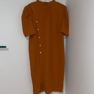 NY&C Burnt Orange Dress w/ Gold Accents - Size Large